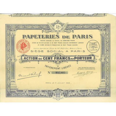Papeteries de Paris (Act 100 F) (jaune)
