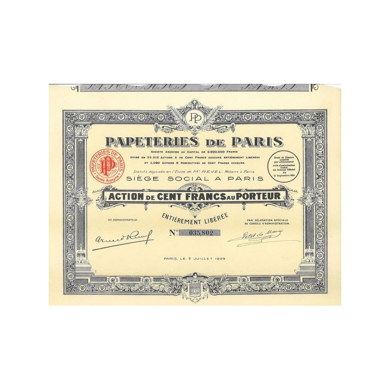 Papeteries de Paris (Act 100 F) (violette)