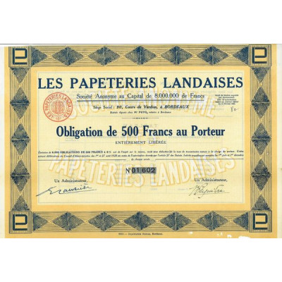 Les Papeteries Landaises (Obl 500 F)