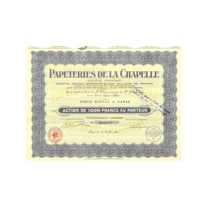 Papeteries de la Chapelle (Act 1000 F)