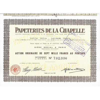 Papeteries de la Chapelle (Act O 7000 F)