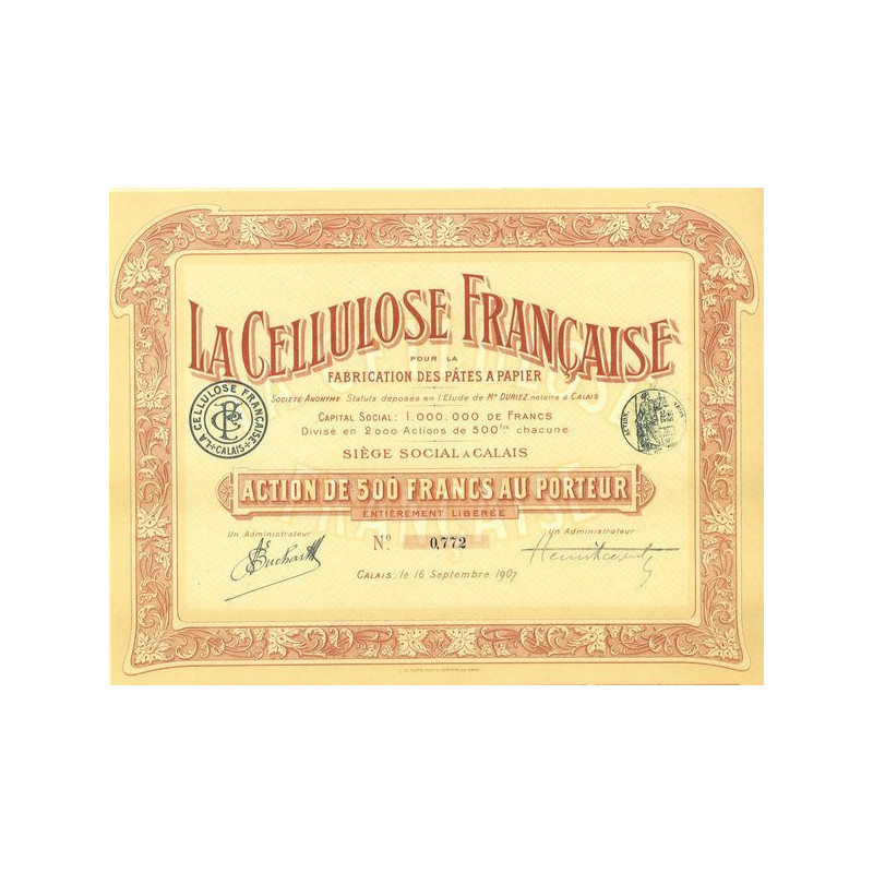 La Cellulose Française pour la Fabrication des Pâtes à Papier