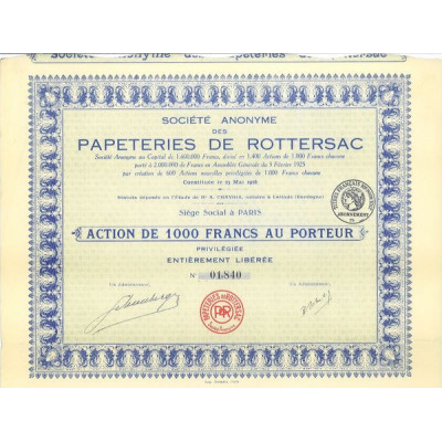 S.A. des Papeteries de Rottersac (Act)