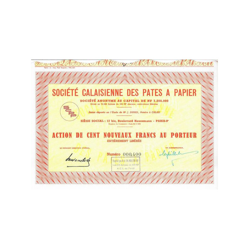 Sté Calaisienne des Pâtes à Papier