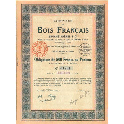 Comptoir des Bois Français Brogné Frères & Cie (Obl)