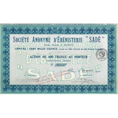 S.A. d'Ebénesterie "Sadé"