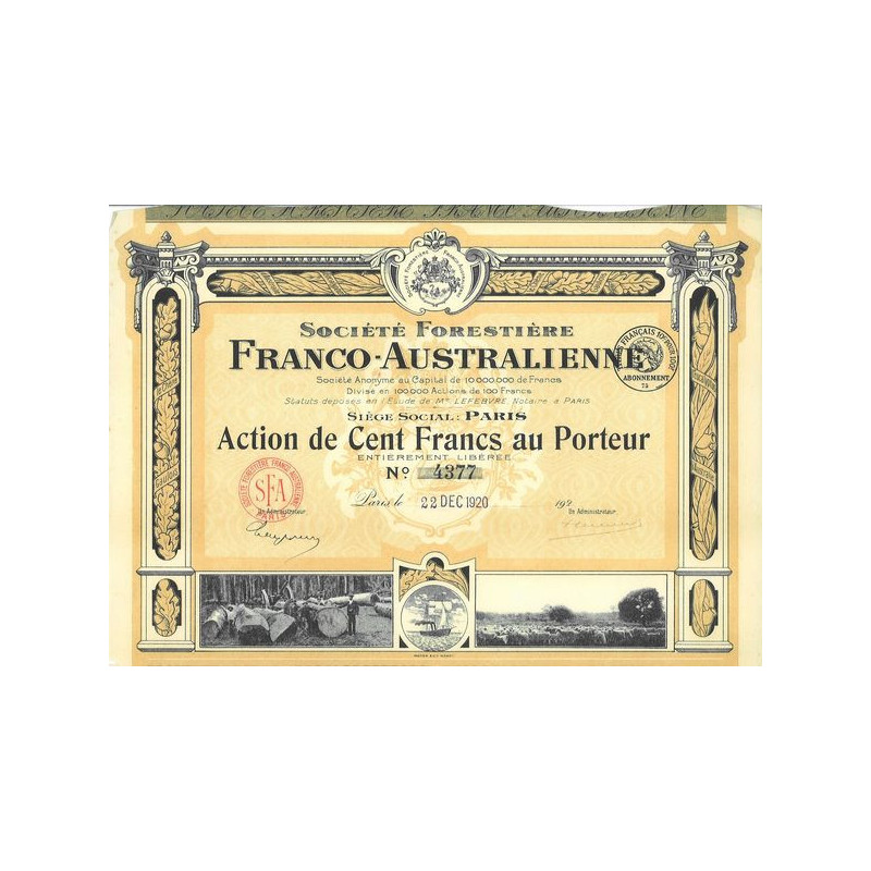 Sté Forestière Franco-Australienne (Act 100 F)