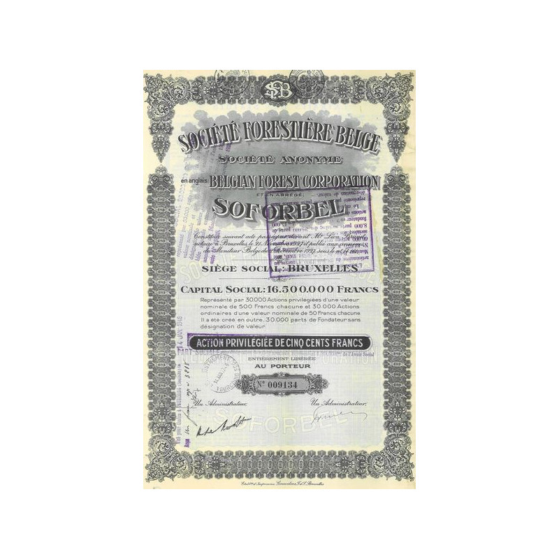 Sté Forestière Belge SOFORBEL