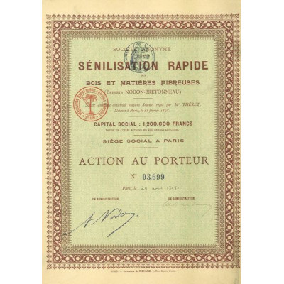 S.A. pour la Sénilisation Rapide des Bois et Matières Fibreuses (Brevets Nodon-Bretonneau)