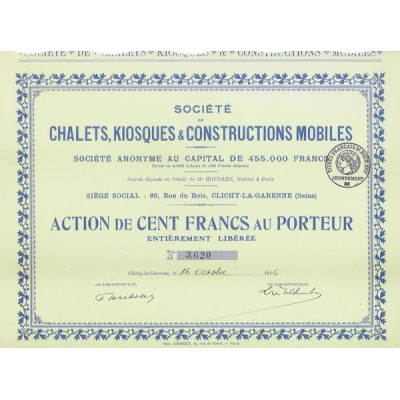 Sté des Chalets. Kiosques & Constructions Mobiles