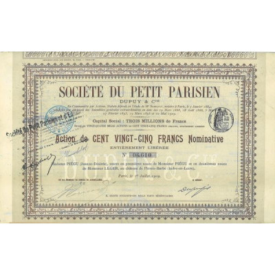Sté du Petit Parisien - Dupuy & Cie (Act)