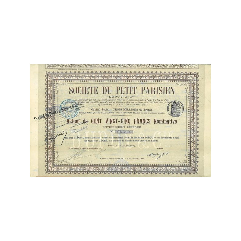 Sté du Petit Parisien - Dupuy & Cie (Act)