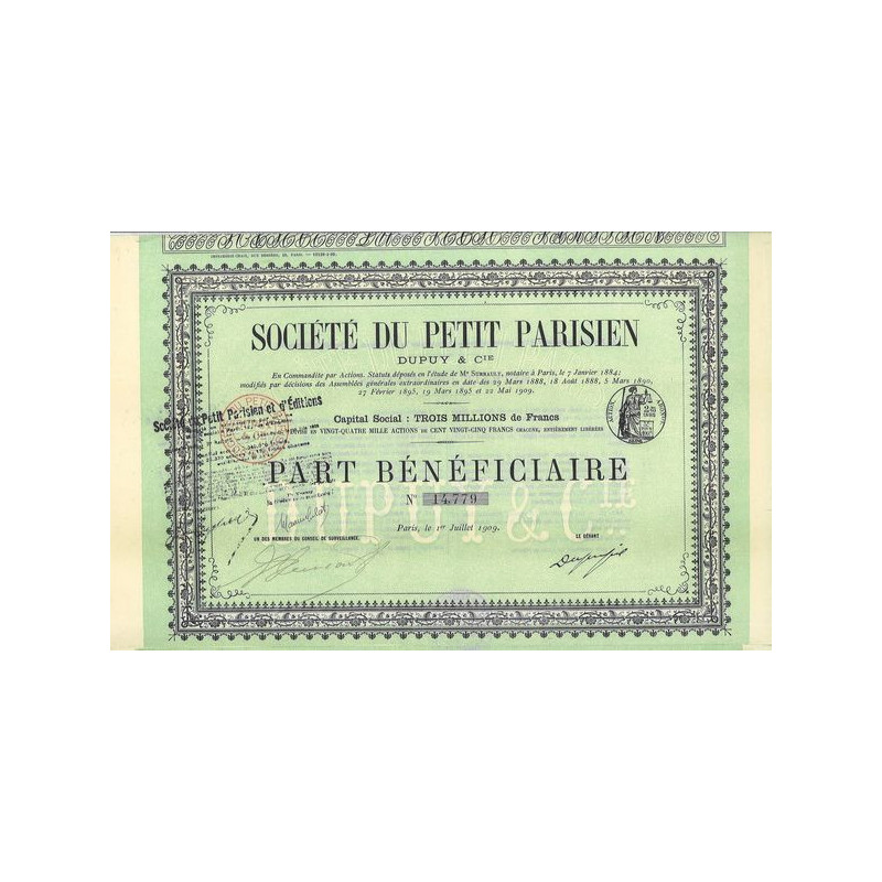 Sté du Petit Parisien - Dupuy & Cie (PB)
