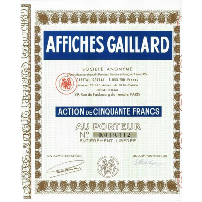 Affiches Gaillard (Act 50 F)