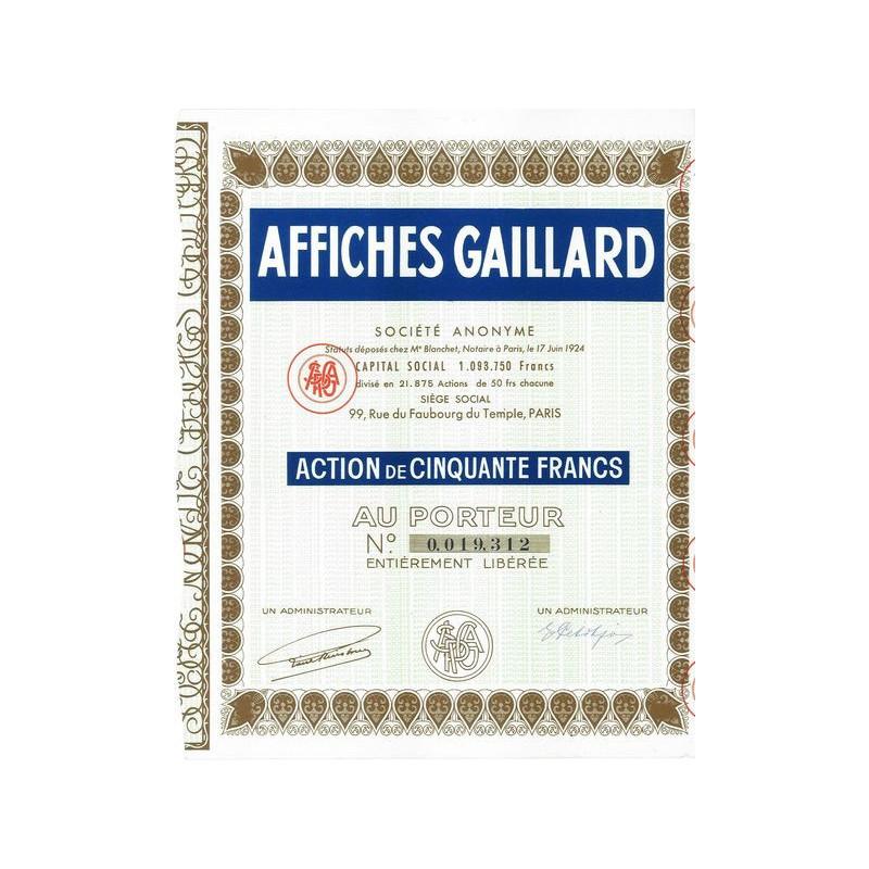 Affiches Gaillard (Act 50 F)