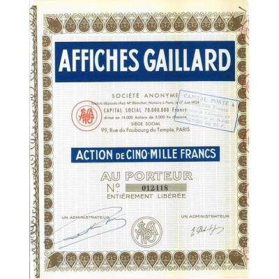 Affiches Gaillard (Act 5000 F)