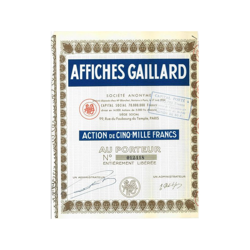 Affiches Gaillard (Act 5000 F)
