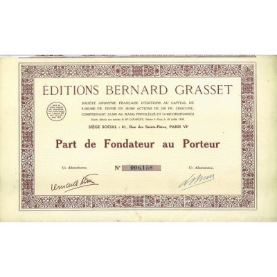 Editions Bernard Grasset