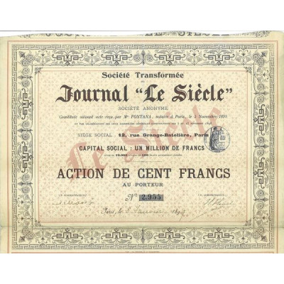 Sté Transformée du Journal "Le Siècle"