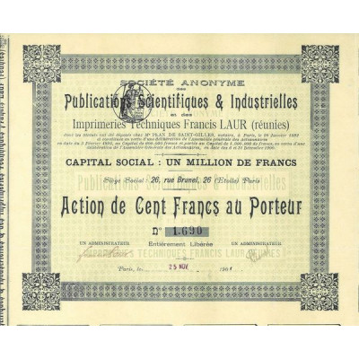 S.A. des Publications Scientifiques & Industrielles et des Imprimeries Techniques Francis LAUR (réunies)