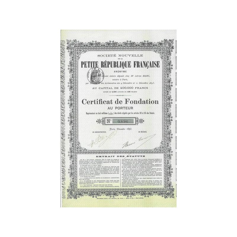 Sté Nouvelle de la Petite République Française