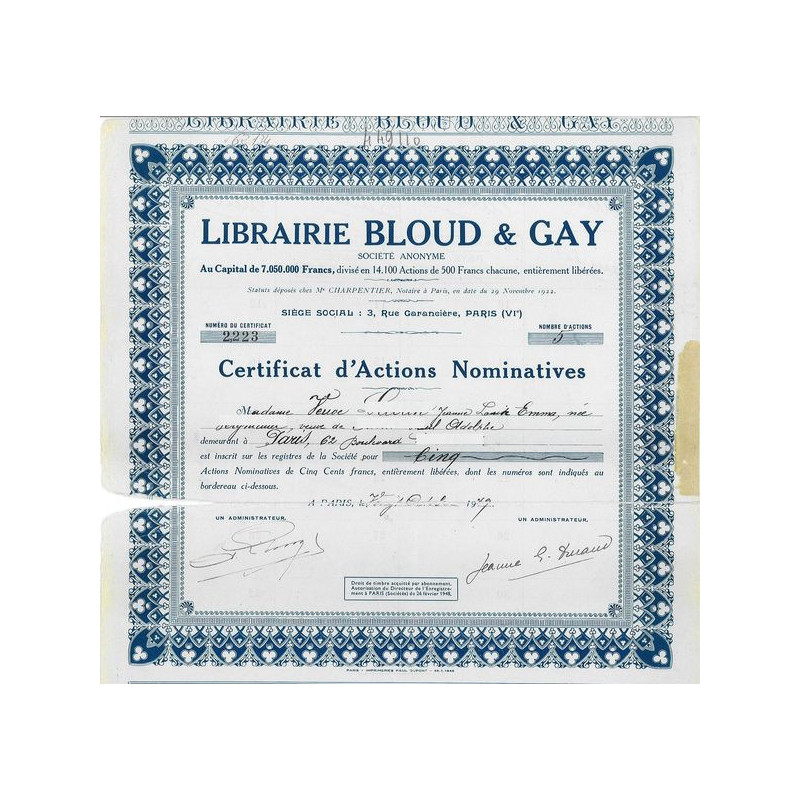 Librairie Bloud & Gay