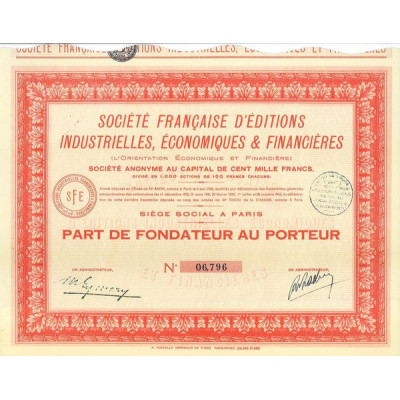 Sté Française d'Editions Industrielles Economiques & Financières
