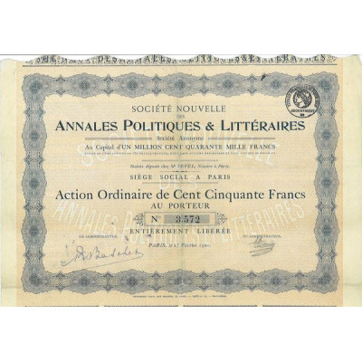 Sté Nouvelle des Annales Politiques & Littéraires