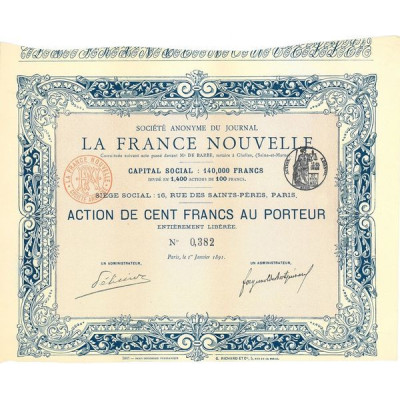 S.A. du Journal la France Nouvelle (Act)