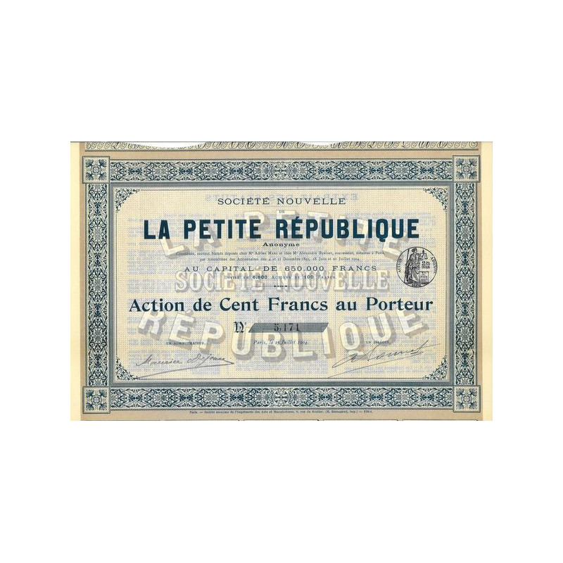 Sté Nouvelle de La Petite République