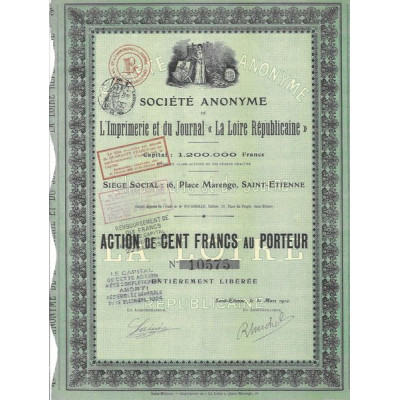 S.A. de L'Imprimerie et du Journal "La Loire Républicaine" (capital 1 200 000 F)