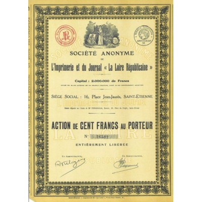 S.A. de L'Imprimerie et du Journal "La Loire Républicaine" (capital 2 000 000 F)