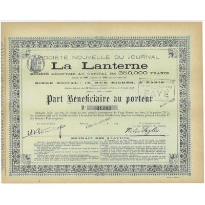 Sté Nouvelle du Journal La Lanterne