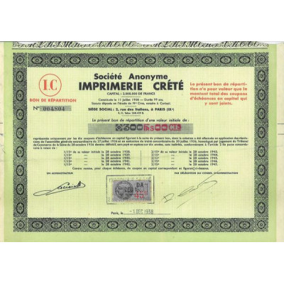 S.A. Imprimerie Crété (Bon)