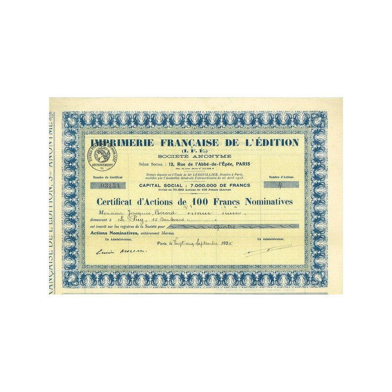 Imprimerie Française de l'Edition (I.F.E.)