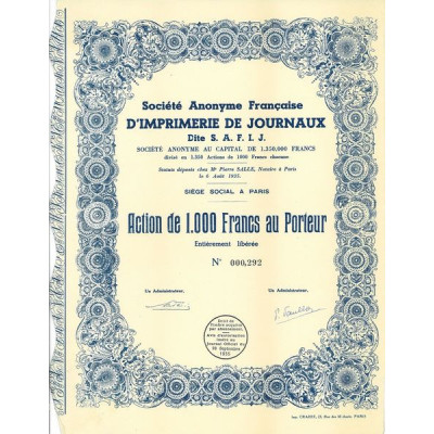 S.A. Française d'Imprimerie de Journaux Dite S.A.F.I.J.