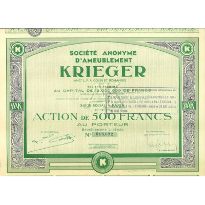 S.A. d'Ameublement Krieger (Anc L.P.A. Colin et Domange) (Act)