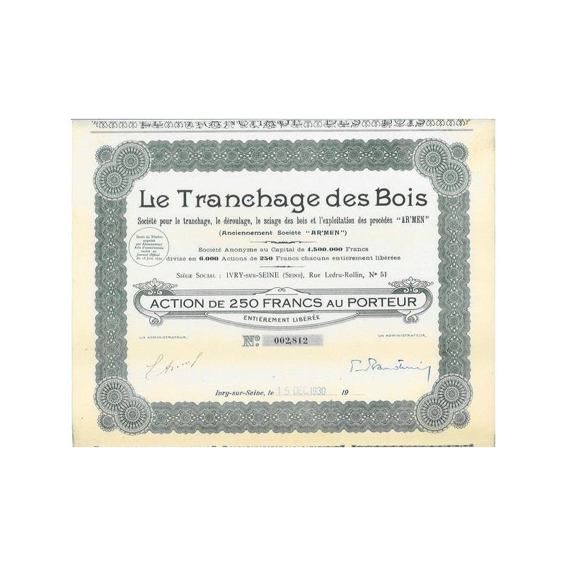 Le Tranchage du Bois
