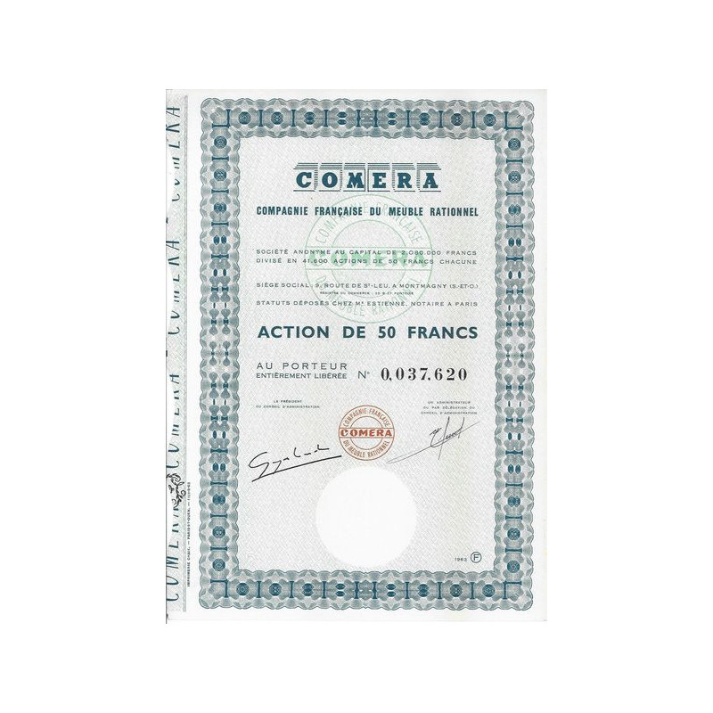 COMERA Compagnie Française du Meuble Rationnel (Act 50 F)