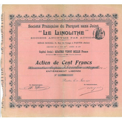 Sté Française du Parquet sans Joint "Le Linolithe"