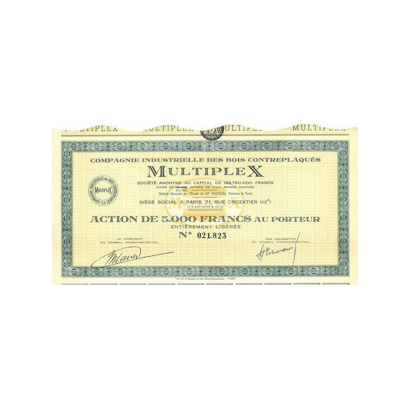 Cie Industrielle des Bois Contreplaqués Multiplex (Act 5000 F)
