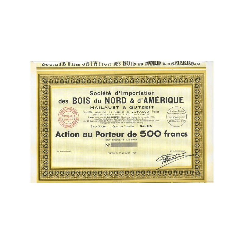 Sté d'Importation des Bois du Nord & d'Amérique Hailaust & Gutzeit (blanquette)