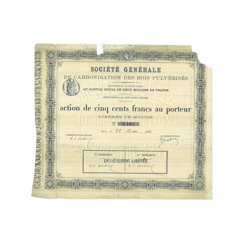 Sté Gale de Carbonisation des Bois Pulvérisés