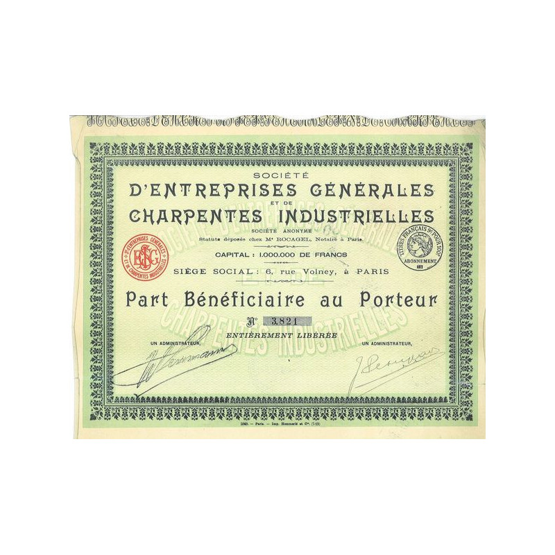 Sté d'Entreprises Générales et de Charpentes Industrielles