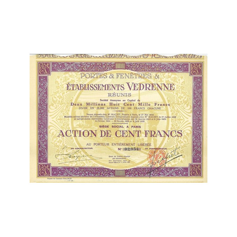 Portes & Fenêtres & Ets Vedrenne Réunis