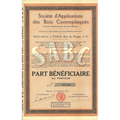 Sté d'Applications des Bois Contreplaqués (Anciens ets Reynaud-Matout)
