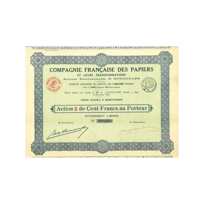 Cie Française des Papiers et leurs Transformations