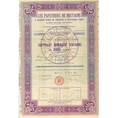 Les Papeteries de Bretagne & Comptoir Breton de papeteries & Cartonnages réunis