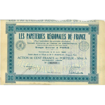 Les Papeteries Régionales de France