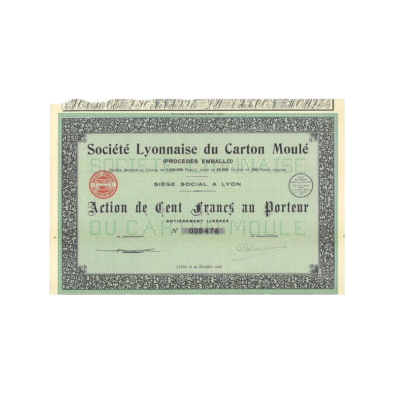 Sté Lyonnaise du Carton Moulé (Procédés Emballo)